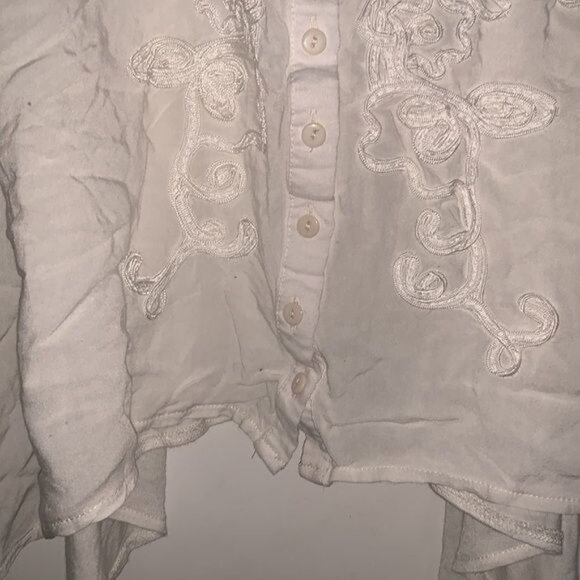 Free People Embroidered White Rayon Tank Top XS - Picture 5 of 9